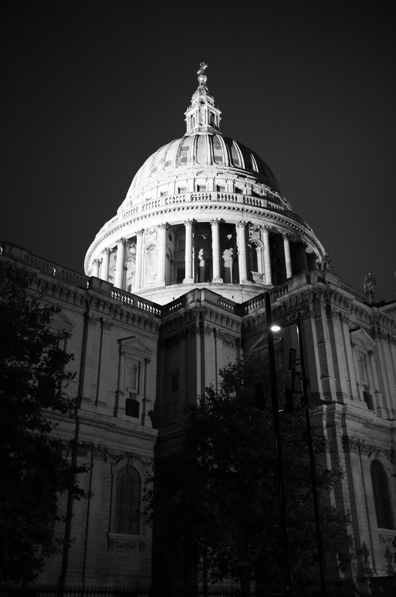 St Paul's Cathedral Black and white photo of St Paul’s Cathedral dome in London at night – fine art architectural print